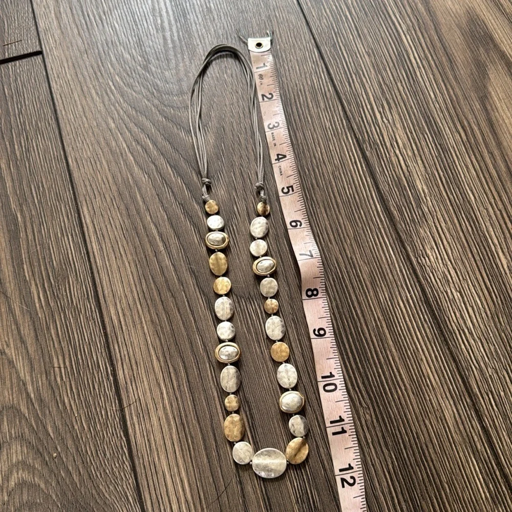 Elegant mixed metal Gold and Silver adjustable Necklace